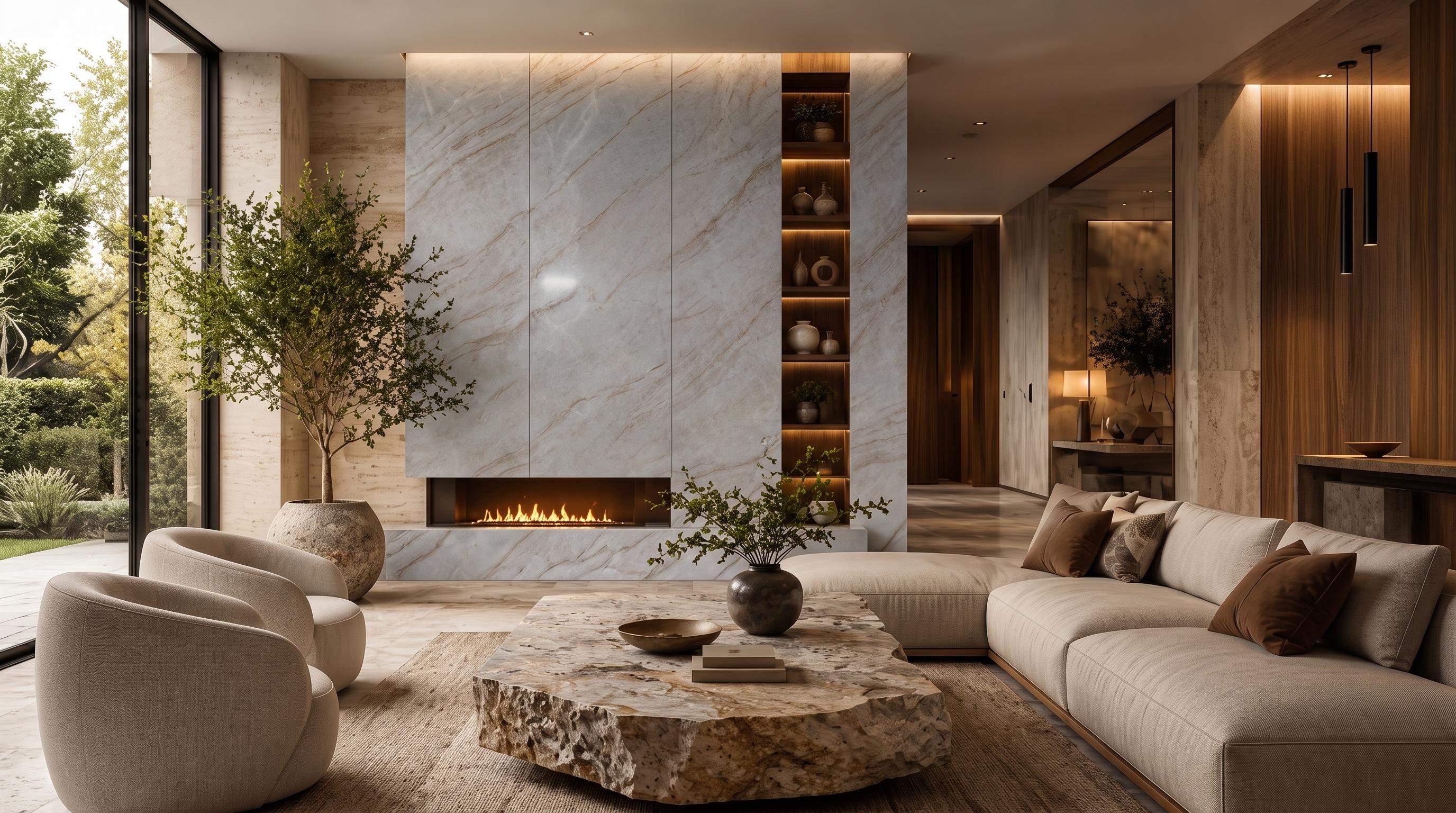 Luxury kitchen with quartz countertops
