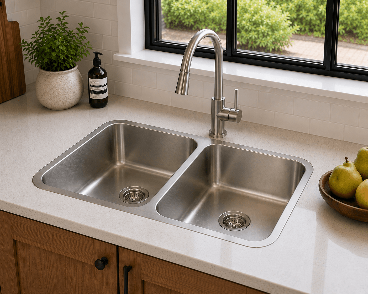 Stainless Steel - Double Bowl