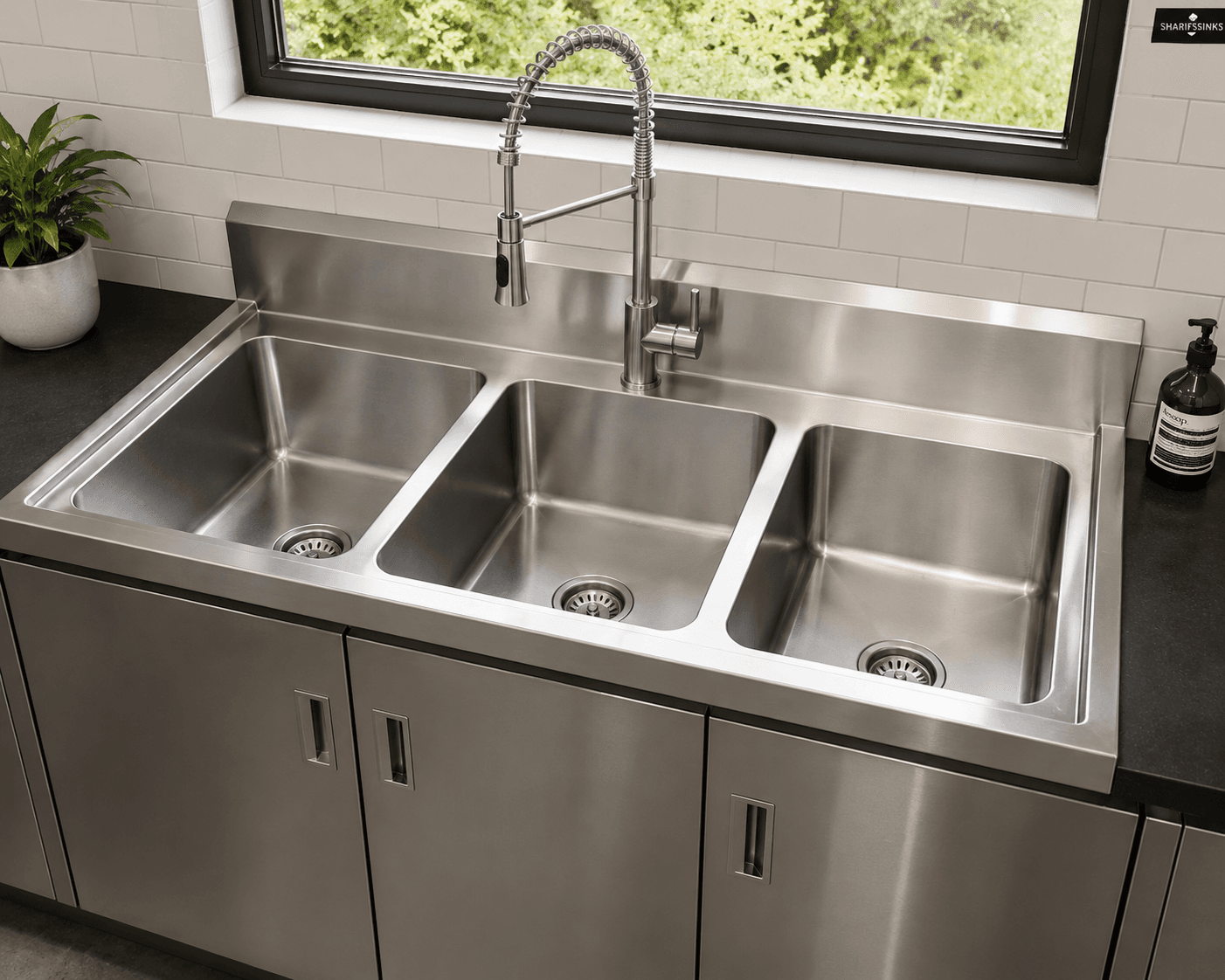 Stainless Steel - Triple Bowl