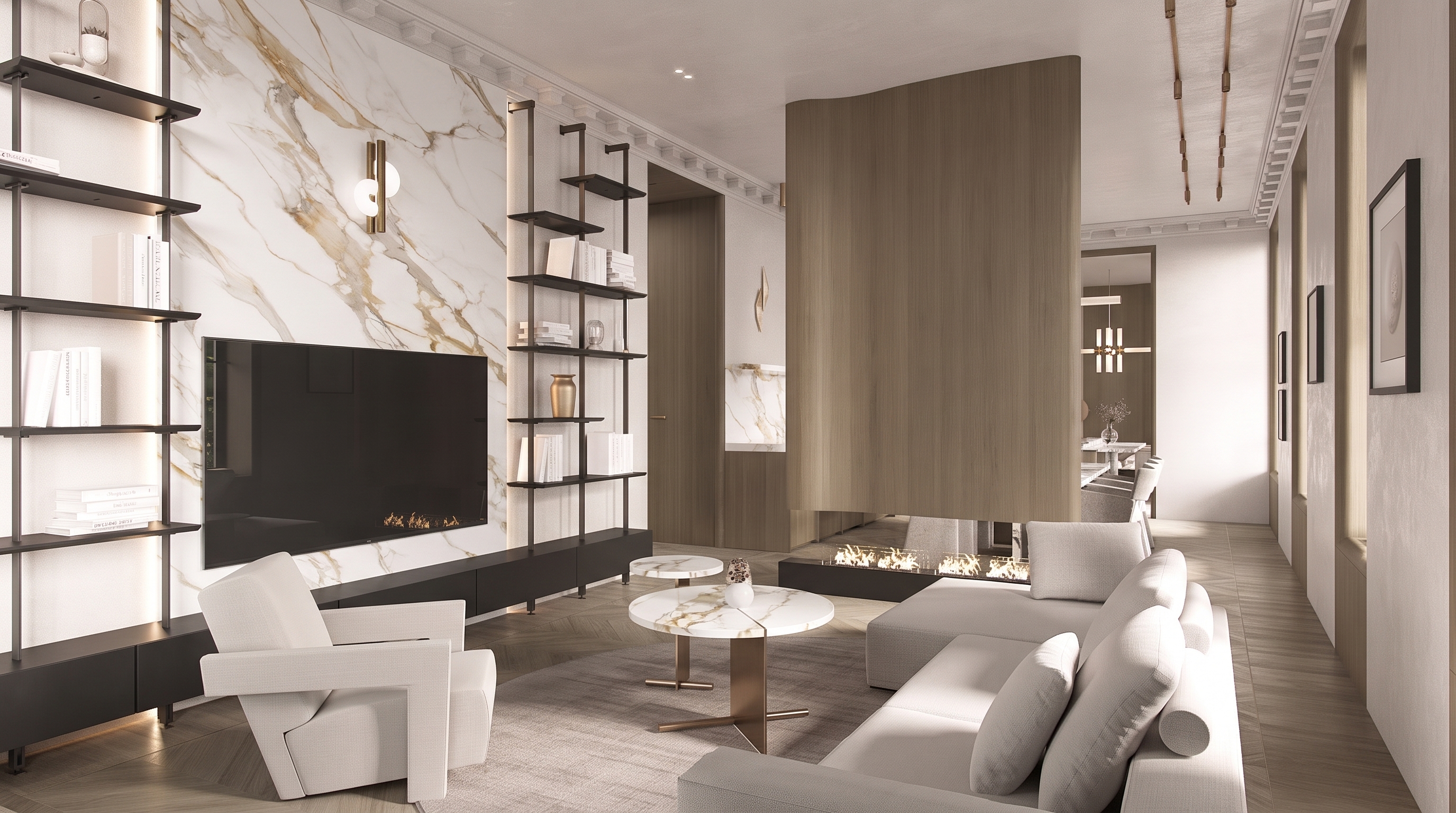 Luxury kitchen with quartz countertop
