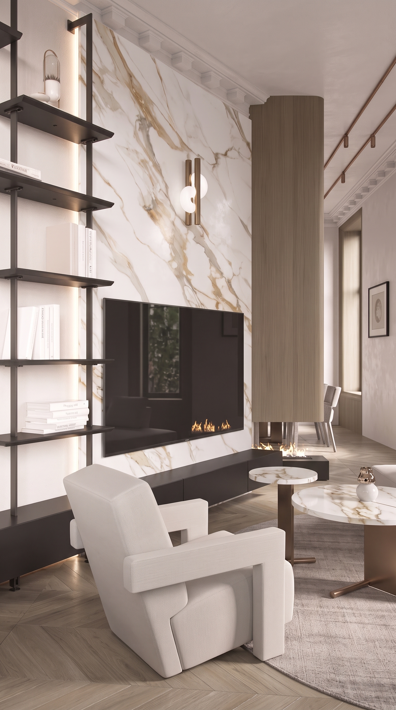 Luxury kitchen with quartz countertop