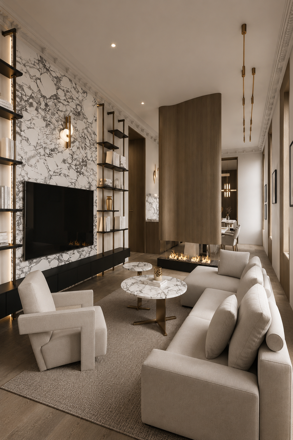 Luxury kitchen with quartz countertop